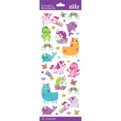 Crafts Stickers Sticko Kawaii Animals Narwhal Unicorn Dragon Rainbows Butterfly