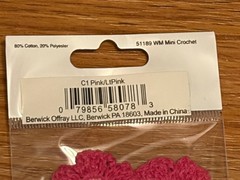 54 pcs (9 pks) Offray Stylish Accents Pink Mini Crochet Flowers 51189 Crafts NEW