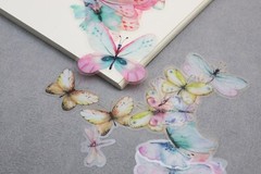Butterfly sticker | butterflies nature pink blue insect themed PET plastic