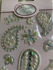 3D ADHESIVE GEMSTONE CLEAR GEMSTONE PASLEY & FLOWER SHAPES 10 PCS