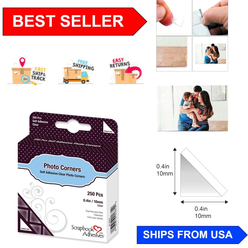 3L PVC-Free Polypropylene Photo Corners – 250 Pack for Creative Projects