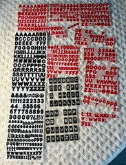 Assorted Alphabet Letter Stickers (3 different types) Red & Black
