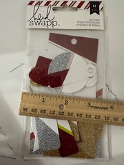 Heidi Swapp Glitter Gift Tags ~ Red/Silver/Gold 17 All Different Shapes/Sizes