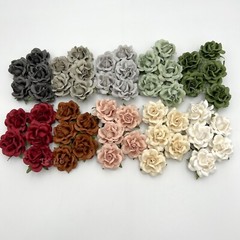 50 Mixed 10 Colors (2″or5cm) Paper Flower Wedding Scrapbook ( R77L-50SET-ฺB/2 )