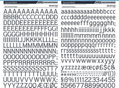 Mecanorma Dry Transfer Lettering Sheet A3, Letraset #29, Quorum Book 15mm