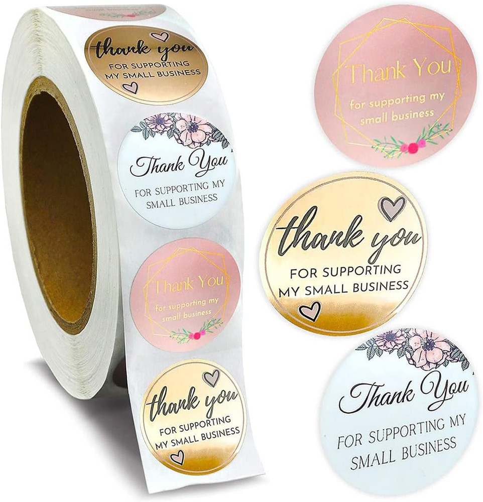 500PCS Thank You Stickers, 1.5 Inch Thank You for Supporting My Small Business S