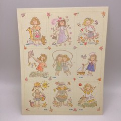 Vintage Stickers Friendship Girls Gardening Scrapbooking Lot Of 2 Sheets