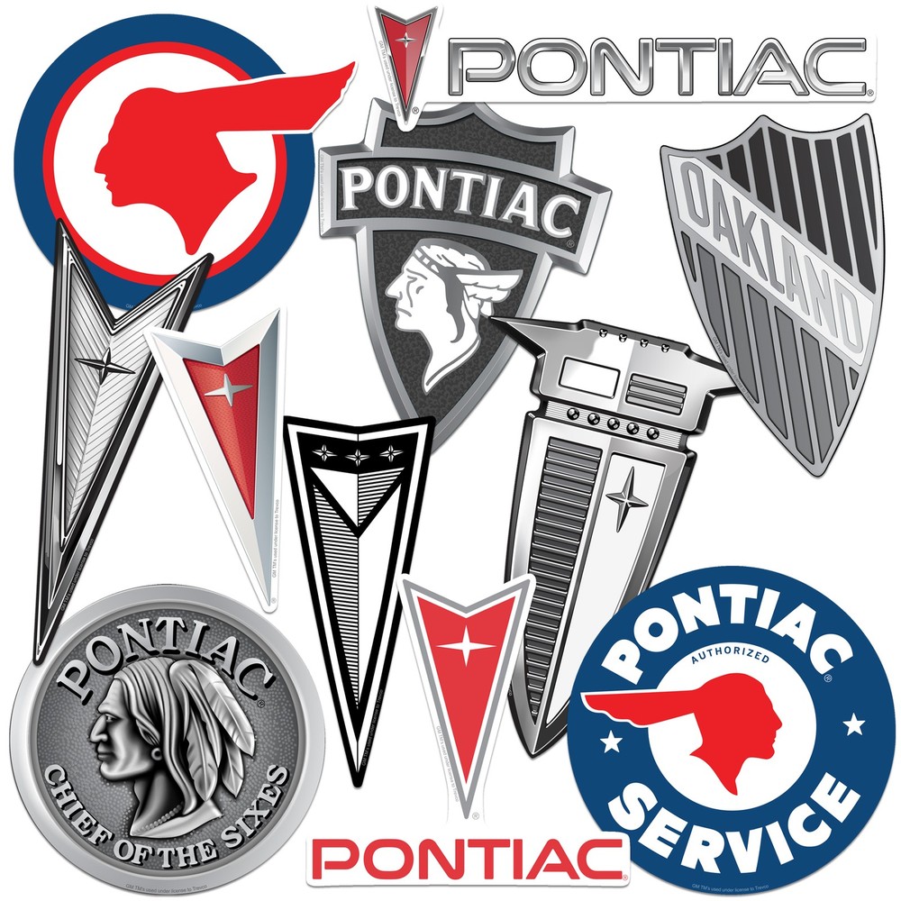 PONTIAC EMBLEM VARIETY DIE CUT VINYL 11 CT STICKER PACK