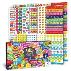 Teacher Reward Stickers – 1380 Pcs, 22 Sheets of Premium Reward Stickers, Col…