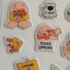 Unused Vintage ZIGGY Puffy Stickers Sheet U.P.S. Tom Wilson Happy Spring Easter