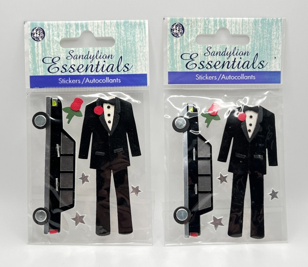 Formal Tux Limo Prom Sandylion Essentials Dimensional 2 Packs Scrapbook Stickers