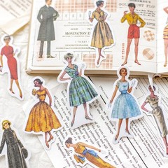 280 Pcs Vintage People Washi Stickers, 7 Styles Multicolor