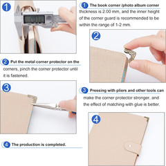 96pcs Book Corners 12 Styles Iron Corner Protectors 4 Colors Triangle Vintage…