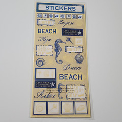 NEW Lot 3 BEACH VACATION Scrapbook Stickers Shells Anchors Sea Horse Alphabet -F