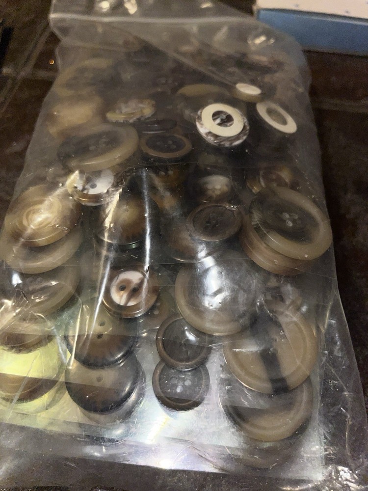 Huge Amount of Adhesive Buttons. Brown/Cream Nostalgiques