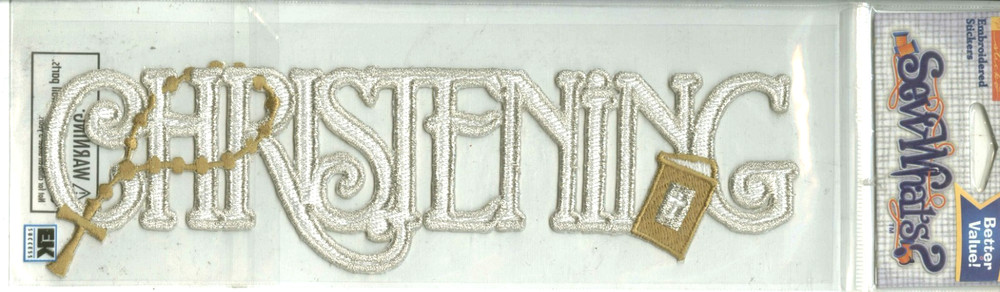 Christening Baptism Baby Bible Rosary Sticko Sew Whats Embroidery Title Stickers
