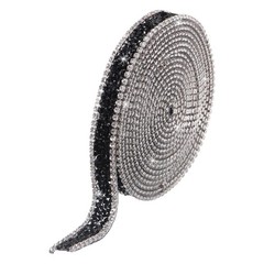 3 Yard 15mm Crystal Rhinestone Diamond Hotfix Ribbon Black