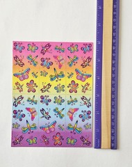 Lisa Frank Stickers Rainbow Butterfly Dragonfly Sheet Sticker Fun Butterflies