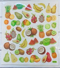 Watercolor Tropical Food fruit Glitter Stickers Papercraft Party Craft Journal