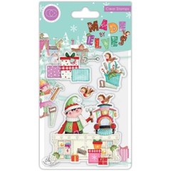 New Craft Consortium Rubber Stamp WORKSHOP MADE BY ELVES CHRISTMAS free USA ship