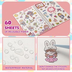 Reusable Sticker Book – 60 Sheets, Collecting Album, Organizer, Blank Book fo…