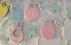 Baby Shower Craft Scrapbook Shapes Lot of 528 (22 pkgs of 24) Colorful Paper