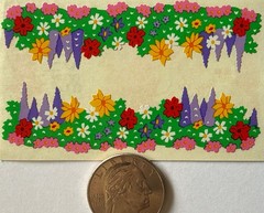 FLOWER PATCH Stickers(2pc) Mrs.Grossman’s•Grass•Vintage 1995•Garden•Card Making•