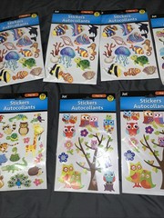 Set Of 12 Packs Jot Animal Butterfly Owl Fish Marine Stickers Pop Up