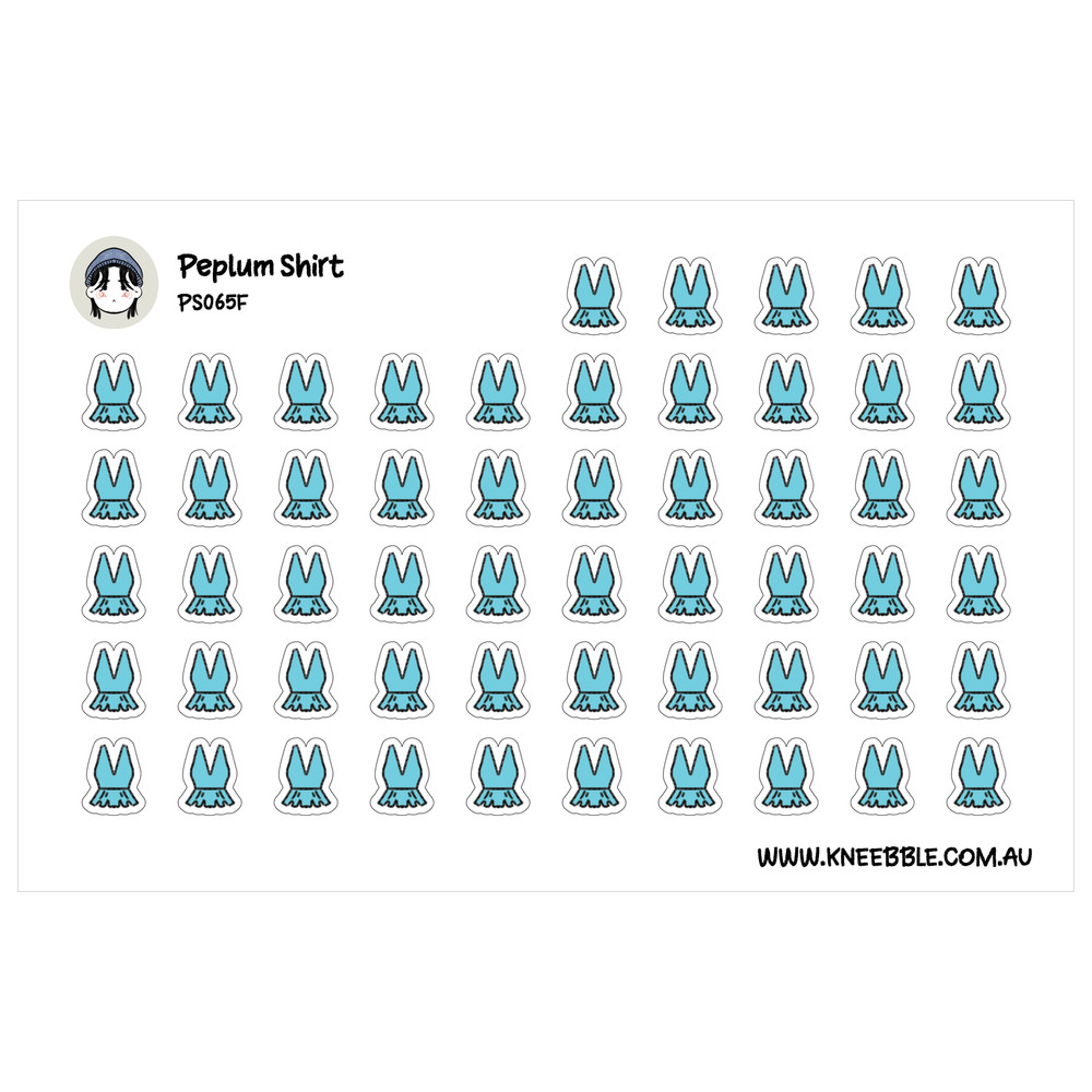Peplum Top Stickers – Stylish Fashion Planner Decals for Daily Organization