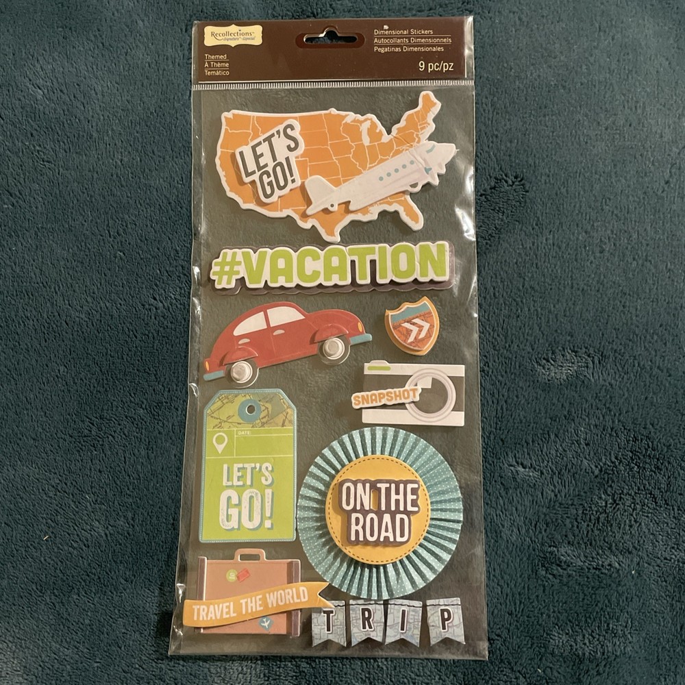 Reflections Signature Dimensional Stickers Vacation Travel Road Trip Scrapbook N