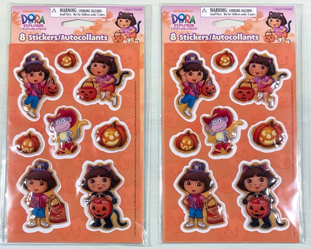 2 Dora The Explorer Puffy 3D Sticker Pks 2011 Stickety Doo Da Halloween Pumpkins