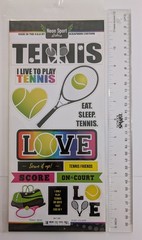Tennis Neon Sports Flat Scrapbooking Stickers By Scrapbook Customs (2 Sheets)