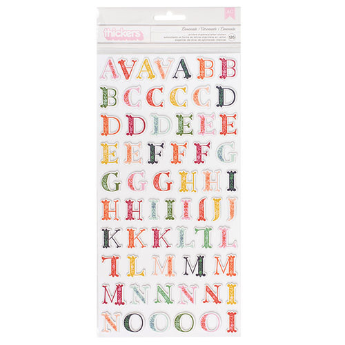 AMERICAN CRAFT THICKERS PRINTED CHIPBOARD LETTER STICKER – LEMONADE – 129 PIECES
