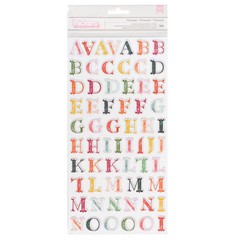 AMERICAN CRAFT THICKERS PRINTED CHIPBOARD LETTER STICKER – LEMONADE – 129 PIECES