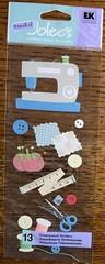 RARE Jolees Sewing Machine Sew Scissors✂️Thread🧵Measuring Tape Buttons Stickers