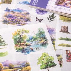Journaling Sticker , 50 Sheets Scrapbook Stickers, Junk Journal Supplies, Pre-Cu