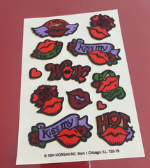 Vtg 80’s Mark 1 Scratch N Sniff Kiss Lips Sticker Sheet