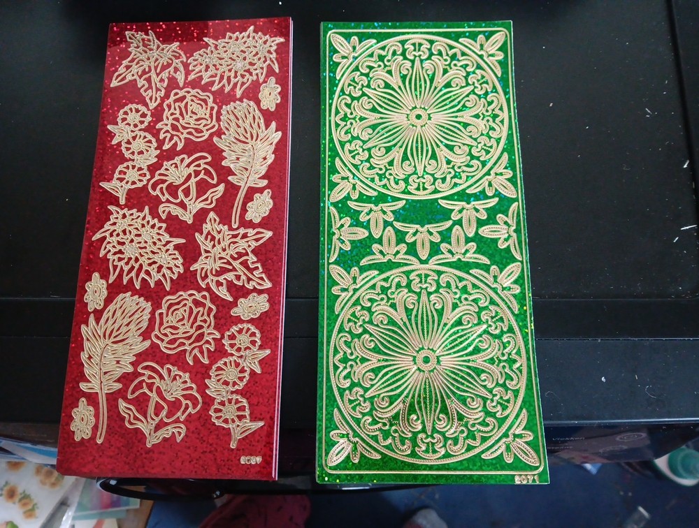 2X CRAFT HOLOGRAPHIC STICKERS SCRAPBOOKING NEW (ST1050) ROSES/FIGURES