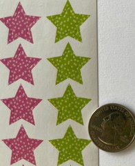 POLKA-DOT STAR Stickers(28pc) Greenbrier Dots•Blue•Yellow•Pink •Green•Shapes