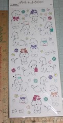 The Paper Studio Sticker a bilities Poodle Dog Hearts 43 Pcs. New Fast Shipping
