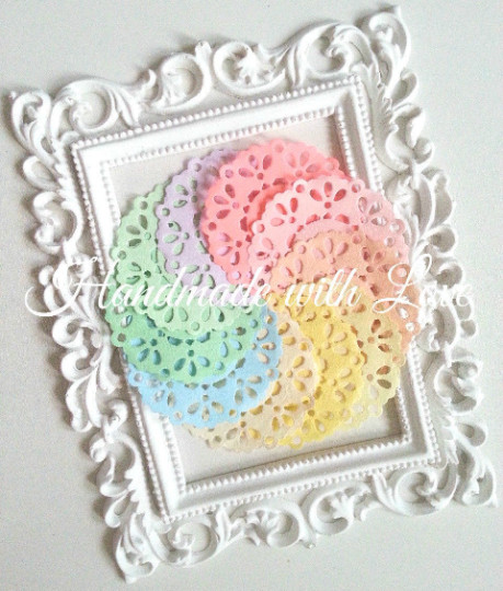 2.3 inches Pastel Paper Doilies, 1 pack of 10pcs sweet pastel colour