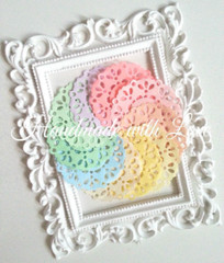 2.3 inches Pastel Paper Doilies, 1 pack of 10pcs sweet pastel colour
