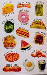 HALLMARK «HAPPY FOOD STICKER’S» HAPPY QUOTES 15 TOTAL-PIECES OF FOOD!
