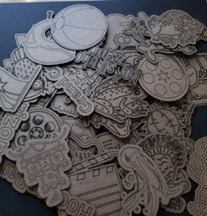 100 piece die cuts chipboard embellishments cut and scored great for scrapbooks