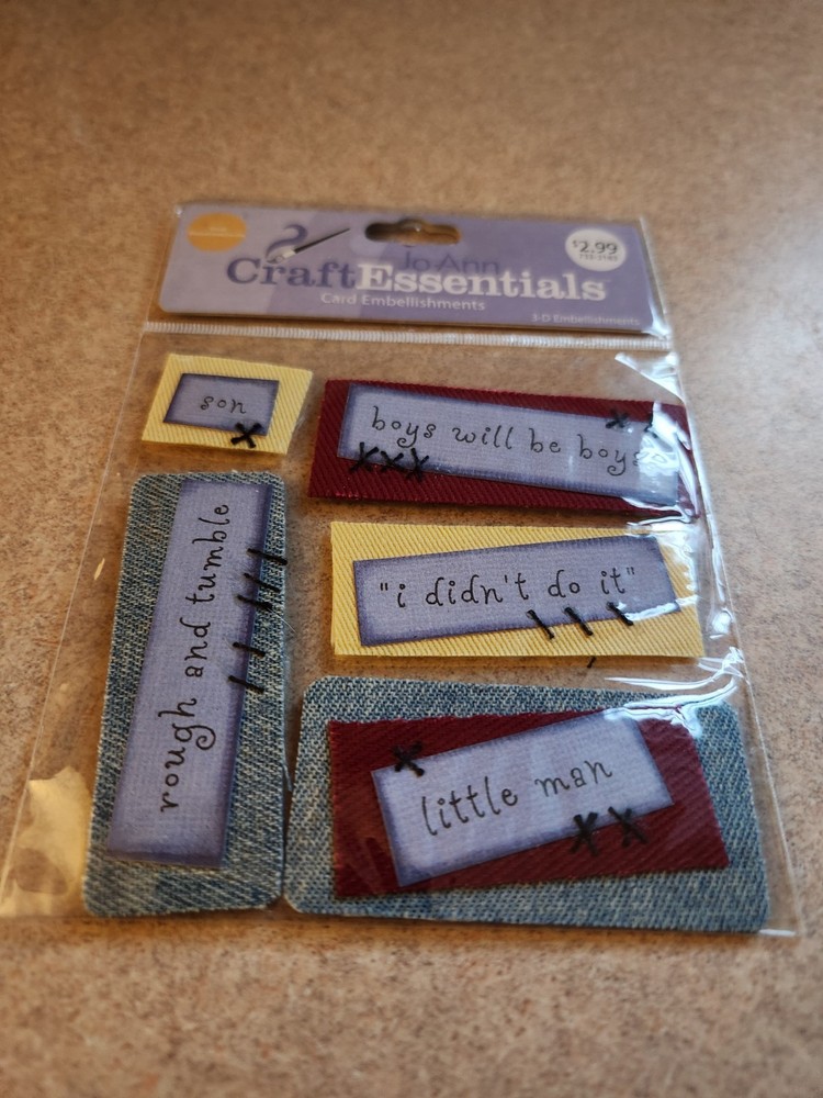 JoAnn Craft Essentials~Boys Will Be Boys~Dimensional Stickers