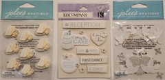 Lot Of 10 JOLEE’S BOUTIQUE K&Co Dimensional Scrapbooking Stickers WEDDING