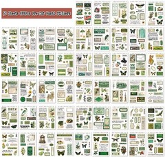 488PCS Vintage Scrapbook Stickers, 50 Sheets Precut Washi Stickers Book for J…