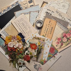 Vintage Scrapbooking/ Junk Journaling Mixed Lot Multicolor Floral