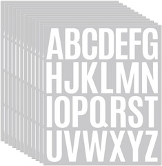 10 Sheet Letter Stickers – 2 Inch White Vinyl Self Adhesive Alphabet Stickers St