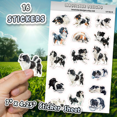 Japanese Chin Dog Stickers for Journals, Scrapbooks, Planners, Glossy, Matte